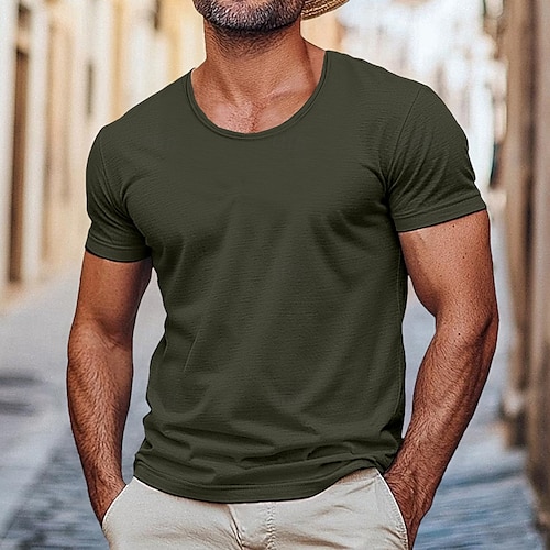  男性用 Tシャツ モイスチャーウィッキングシャツ 半袖 Ｖネック 夏 春 平織り レトロ風 ベーシック カジュアル Ｖネック ビンテージ ストリート カジュアル ブラック ホワイト ピンク メンズトップTシャツ