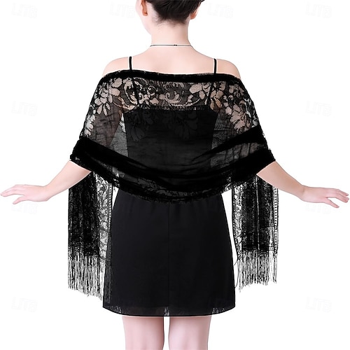 Women's Floral Lace Scarf Shawl with Tassels Soft Mesh Fringe Wraps Wedding Formal Shawl for Party Evening Party Dress 2026 - $17.49 Women's Floral Lace Scarf Shawl with Tassels Soft Mesh Fringe Wraps Wedding Formal Shawl for Party Evening Party Dress 2026 - $17.49