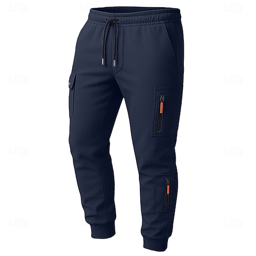  Men's Tactics Sweatpants Joggers Trousers Drawstring Pocket Elastic Waist Plain Comfort Sports Outdoor Daily Fashion Casual Black White Micro-elastic