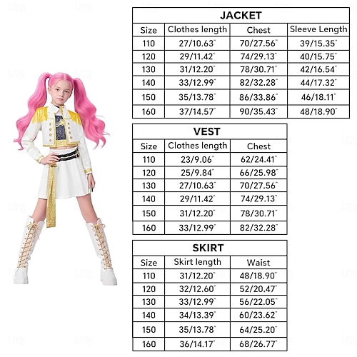  Inspirert av koreansk idol Popstjerne Kostume Fancy dress Virtuelt idol for Jente Barn Halloween Karneval Ytelse Comic Con Anime-messe