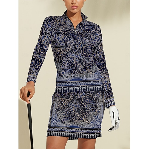  Dam Vandringspolotröja Mörk Marin Långärmad Överdelar Golfkläder för damer Kläder Outfits Bär kläder