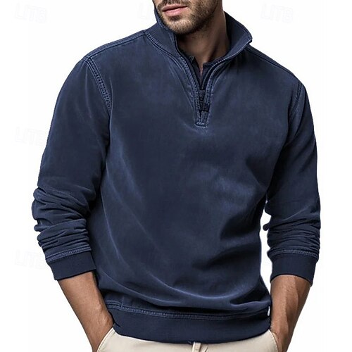 Per uomo Maglia Felpa con cappuccio Maglione Felpa con zip corta