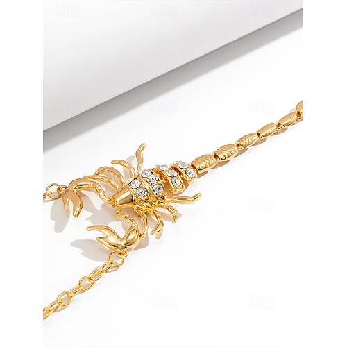  Halloween-schorpioenketting met strass-steentjes voor dames, stoere punkstijl, perfect voor feestoutfits en gewaagde kostuums