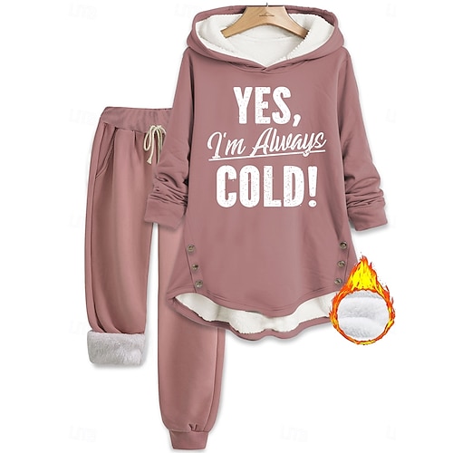  Femmes Quotidien Sweat à capuche manche longue À capuche Graphique Lettre Cordon de serrage Imprimé Occasionnel Quotidien Noir Rose Claire Bleu Automne Coupe Ample
