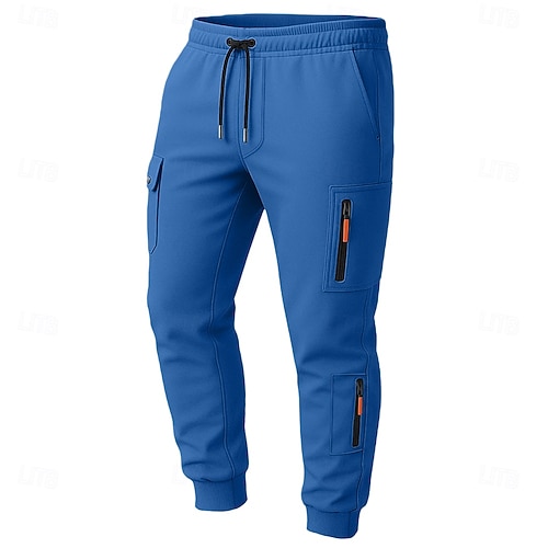  Men's Tactics Sweatpants Joggers Trousers Drawstring Pocket Elastic Waist Plain Comfort Sports Outdoor Daily Fashion Casual Black White Micro-elastic