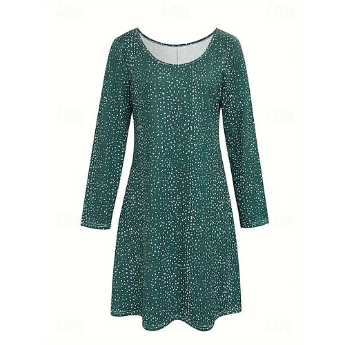  Pentru femei Rochie Mini Rochii Tricou Rochie de Vară Rochie A line Casual Boho Zilnic Concediu Dată Fit regulat Floral Grafic Manșon Lung Stil Nautic Verde Deschis Roz Îmbujorat Roșu Vin Roșu-aprins