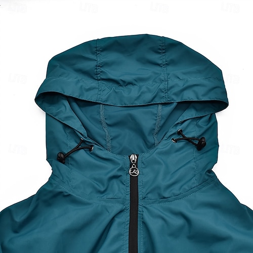  WOSAWE Men's Cycling Jacket Windbreaker Waterproof Rain Jacket Reflective Running Jackets Bike Hooded Packable Raincoat Top Lightweight Breathable Ultraviolet Resistant Fluorescent Mountain Bike Golf