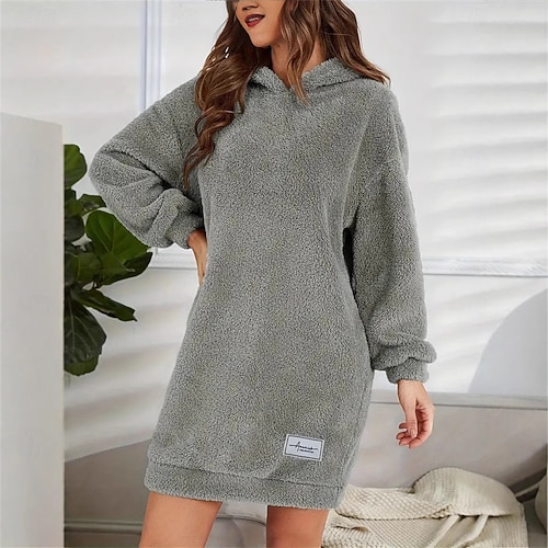 boho hoodie dress Women's Hoodie Dress Mini Dress Shift Dress Casual Boho School Outdoor Vacation Regular Fit Floral Graphic Long Sleeve Hooded Apricot Spring Fall Winter 2026