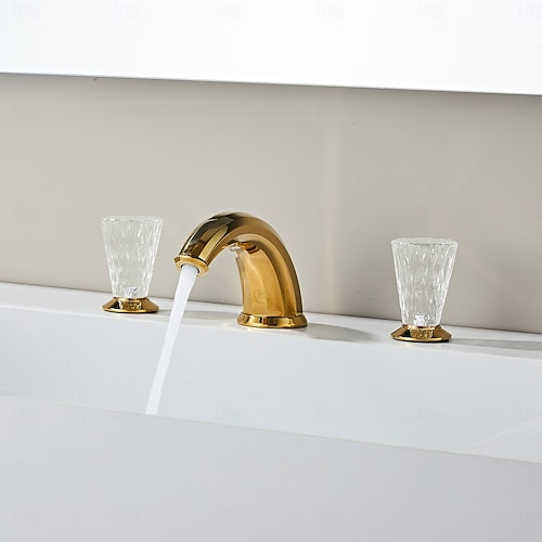  Rubinetto per lavabo - Ampia diffusione Galvanizzato Rubinetto a tre fori Due maniglie tre foriBath Taps
