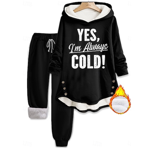  Femmes Quotidien Sweat à capuche manche longue À capuche Graphique Lettre Cordon de serrage Imprimé Occasionnel Quotidien Noir Rose Claire Bleu Automne Coupe Ample
