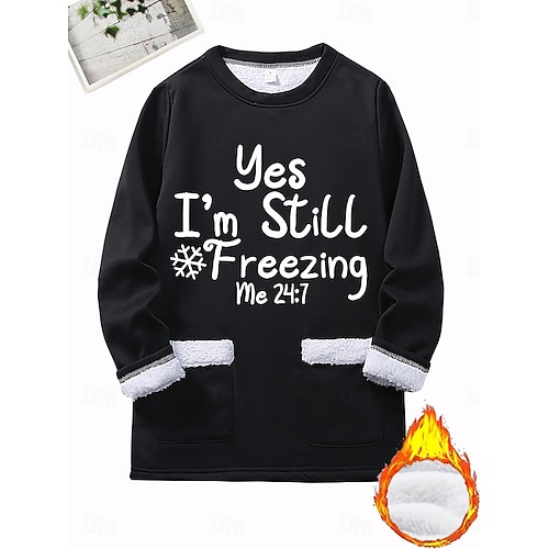  Damen Pullover Sweatshirt Pullover Grafik Buchstabe Warm Mode Lässig Langarm Rundhalsausschnitt Rundhals Lange Oberteile Straße Alltagskleidung Tasche Druck Schwarz Dunkelpink Blau Grau Herbst Winter