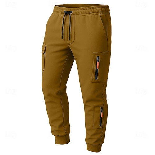  Men's Tactics Sweatpants Joggers Trousers Drawstring Pocket Elastic Waist Plain Comfort Sports Outdoor Daily Fashion Casual Black White Micro-elastic