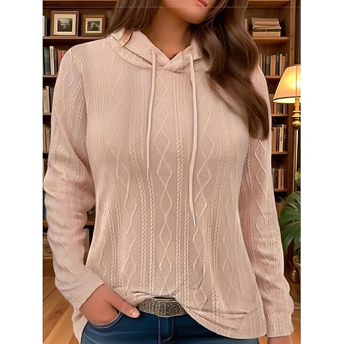  hanorac de damă hanorac elegant modă simplu de lucru îmbrăcăminte zilnică casual cu glugă cu mânecă lungă negru roz roșu gri toamnă iarnă
