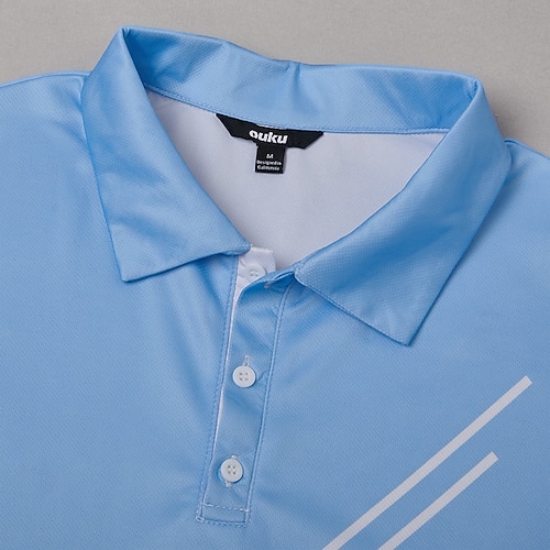  Herr Golf Linje Polo Sport pikétröjor Kortärmad Polotröjor Skjortor med krage Ledigt Fritids- Knappar Sommar Svart Rosa Blå