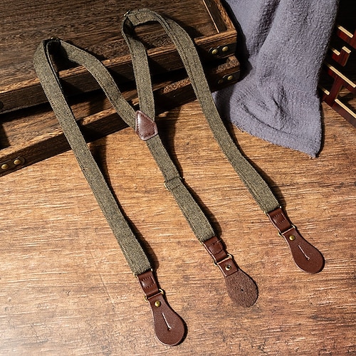  Herren Hosenträger Taillengürtel Grün Polyester Legierung Verstellbar Einfarbig Täglich Formeller Abend