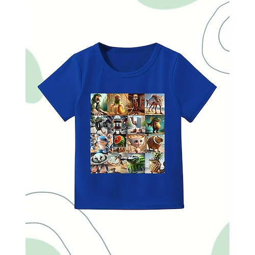 T-shirt grafica divertente con scritta Italian Brainrot per ragazzi - t-shirt elasticizzata leggera con tessuto elasticizzato leggero per bambini dai 