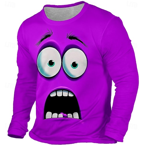  Men's Lion T Shirt Long Sleeve T shirt 3D Print Crew Neck Shirt Fashion Exaggerated Street Daily Yellow Red Blue All Seasons Clothing Apparel S M L XL XXL XXXL