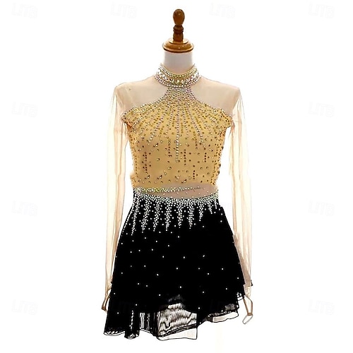gold skating dresses Aurora Ice Whispers of Gold Beaded Skating Dress main image 0