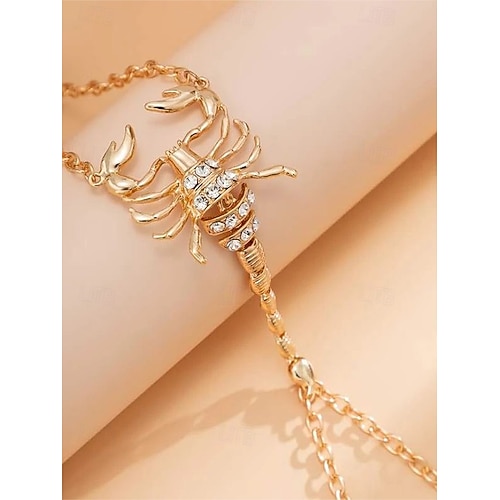  Halloween-schorpioenketting met strass-steentjes voor dames, stoere punkstijl, perfect voor feestoutfits en gewaagde kostuums