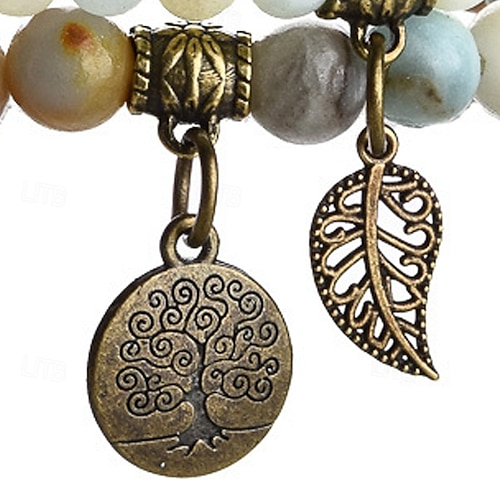  Women's Bead Bracelet Fancy Tree of Life Fashion Bohemian Stone Bracelet Jewelry Blue For Gift Daily Holiday