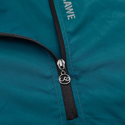  WOSAWE Men's Cycling Jacket Windbreaker Waterproof Rain Jacket Reflective Running Jackets Bike Hooded Packable Raincoat Top Lightweight Breathable Ultraviolet Resistant Fluorescent Mountain Bike Golf