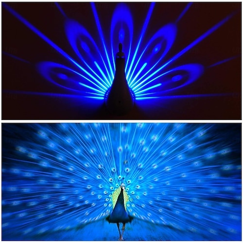 XIANGGUI 1983 Aplique De Pared Con Iluminación De Pavo Real, Lámpara De Pared Creativa Para Sala De Estar, Fondo De TV, Decoración De Pared, Lámpara De Pared Moderna Para Dormitorio, Mesita