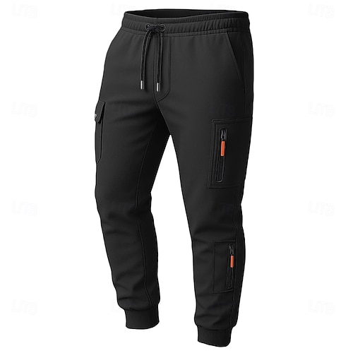  Men's Tactics Sweatpants Joggers Trousers Drawstring Pocket Elastic Waist Plain Comfort Sports Outdoor Daily Fashion Casual Black White Micro-elastic