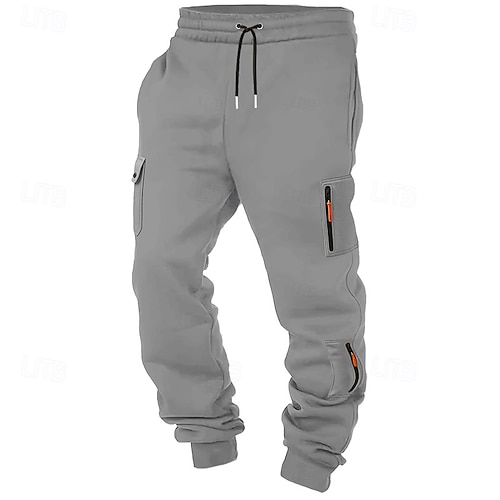  Homens Calças Esportivas Corredor Calças Calça de moletom cargo Com Cordão Bolsos Cintura elástica Tecido Conforto Esportes Diário Moda Casual Preto Branco Micro-Elástica