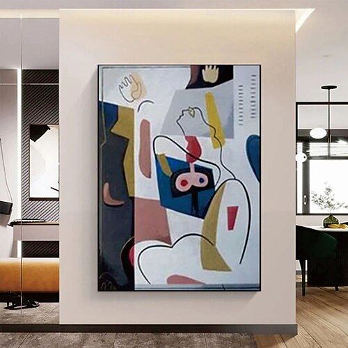 ピカソ 絵 2026年 パブロ・ピカソの油絵、手作りの抽象的具象画、二重の