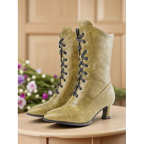 Bottes édouardiennes En Cuir Noir Années 1900 - Chaussures Vintage Début Du Siècle
