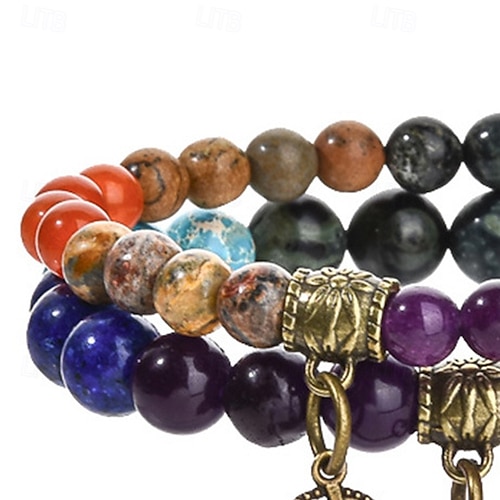  Women's Bead Bracelet Fancy Tree of Life Fashion Bohemian Stone Bracelet Jewelry Rainbow For Gift Daily Holiday