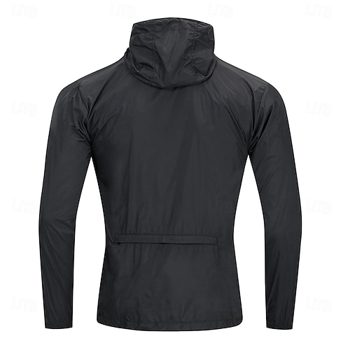  WOSAWE Men's Cycling Jacket Windbreaker Waterproof Rain Jacket Reflective Running Jackets Bike Hooded Packable Raincoat Top Lightweight Breathable Ultraviolet Resistant Fluorescent Mountain Bike Golf