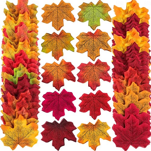 500 Stck knstliche Ahornbltter im Herbst, 8 cm/3 Zoll, 13 Farben,  geflschtes Herbstahorn-Dekor fr Thanksgiving-Dekorationen,  Hochzeitsfeiern, Festivalveranstaltungen 2026 - $16.99