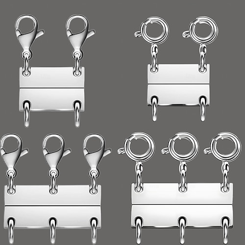  4 peças de fechos de colar em camadas - separador de ouro 18k para camadas, fechos magnéticos múltiplos e fechos para extensor de corrente feminina
