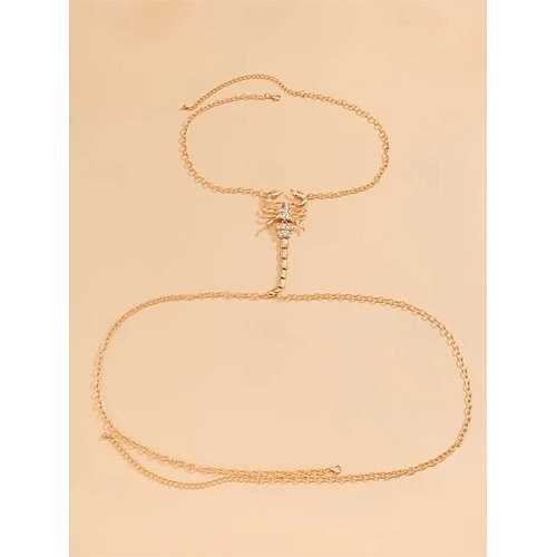  Halloween-schorpioenketting met strass-steentjes voor dames, stoere punkstijl, perfect voor feestoutfits en gewaagde kostuums