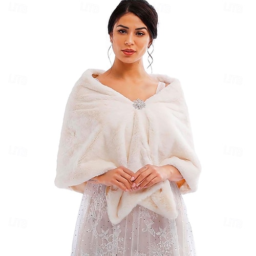 Lightinthebox Women's Wedding Faux Fur Shawl and Wraps Bridal Fur Stole Cape Fur Scarf for Bride and Bridesmaids Women's Wedding Faux Fur Shawl and Wraps Bridal Fur Stole Cape Fur Scarf  for Bride and Bridesmaids 2025 - $64.99