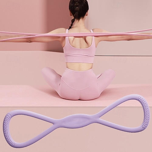  3pcs Figure 8 Exercise Resistance Bands with Handles for Women Men Arms Shoulders Back Legs Keep Shaped, Full Body Fitness Workout Yoga Pulling Rope for Home Gym, 15/25/35 Lbs Elastic Set