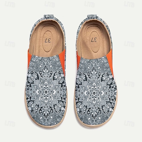  Per donna Scarpe da ginnastica Ballerine Slip-On Stampa scarpe Scarpe da ginnastica senza lacci Giornaliero Da mare Viaggi Floreale Totem nazionale Piatto Boemia Festività Informale Footing Di corda