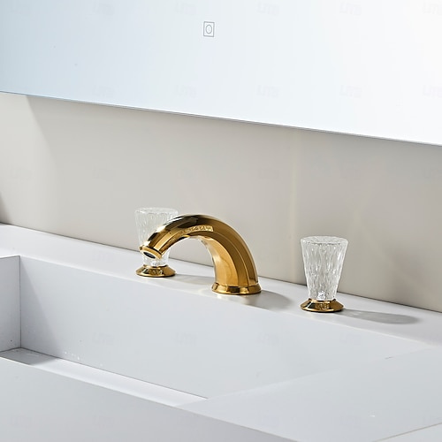  Rubinetto per lavabo - Ampia diffusione Galvanizzato Rubinetto a tre fori Due maniglie tre foriBath Taps
