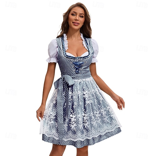 oktoberfest dresses for women Traditional Fashions Of The Woman's Dirndl - Oktoberfest U.S.A It fits with a simple fastener in the back and has a pink ribbon accent in the middle Women Oktoberfest Outfits