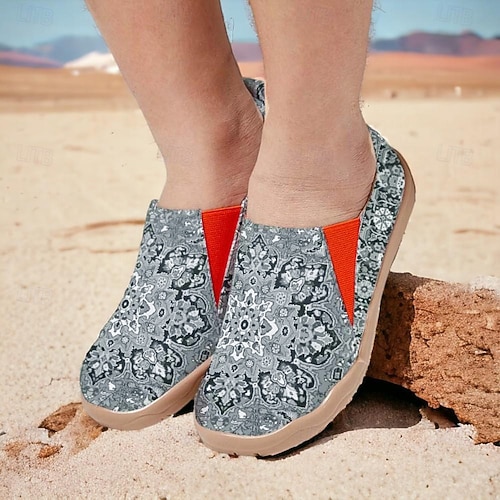  Per donna Scarpe da ginnastica Ballerine Slip-On Stampa scarpe Scarpe da ginnastica senza lacci Giornaliero Da mare Viaggi Floreale Totem nazionale Piatto Boemia Festività Informale Footing Di corda