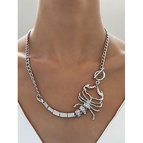  Halloween-schorpioenketting met strass-steentjes voor dames, stoere punkstijl, perfect voor feestoutfits en gewaagde kostuums