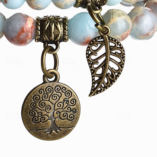  Women's Bead Bracelet Fancy Tree of Life Fashion Bohemian Stone Bracelet Jewelry Blue For Gift Daily Holiday