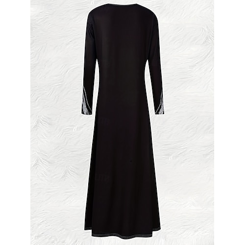  Halloween Per donna Abito maxi Abito a Tubino Abito a trapezio Casual Quotidiano Vestibilità regolare Grafico Toro Manica Lunga Girocollo Nero Viola Autunno Inverno