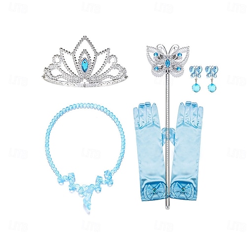 Set Fascia Per Capelli E Girocollo Di Cenerentola, Accessorio Cosplay Per Bambine, In Poliestere, Circonferenza Testa 55-60 Cm, Per Feste E Giochi Di Ruolo