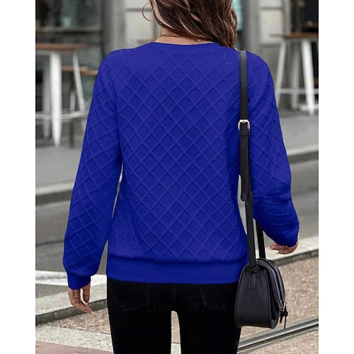  Per donna Felpa con texture Felpe Felpe con cerniera Semplice Streetwear Casual Comodo Manica Lunga Collo Alto Top Regolari Streetwear Ferie Uscire Zip a un quarto Bianco Primavera Autunno