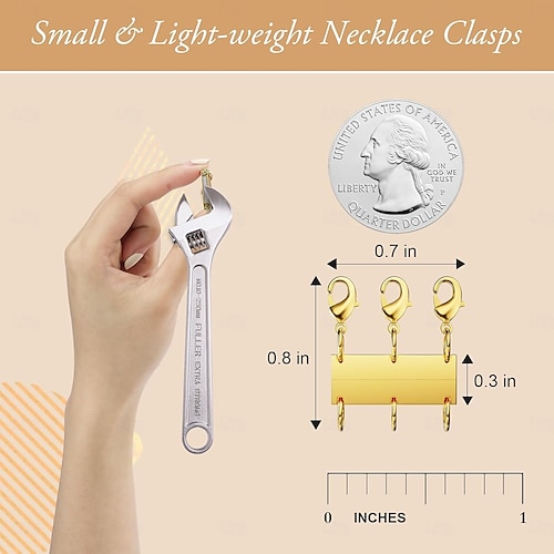  4 peças de fechos de colar em camadas - separador de ouro 18k para camadas, fechos magnéticos múltiplos e fechos para extensor de corrente feminina