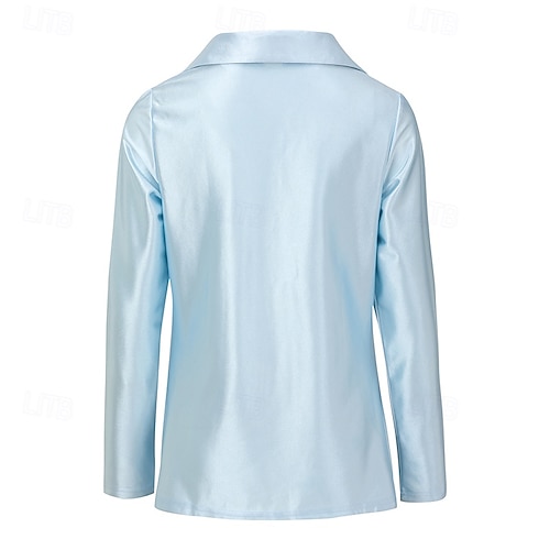  Damen Hemd Bluse Einfach Modern Lässig Langarm Hemdkragen Normale Oberteile Täglich Ausgehen Gerafft Schwarz Wein Marineblau Blau Khaki Herbst