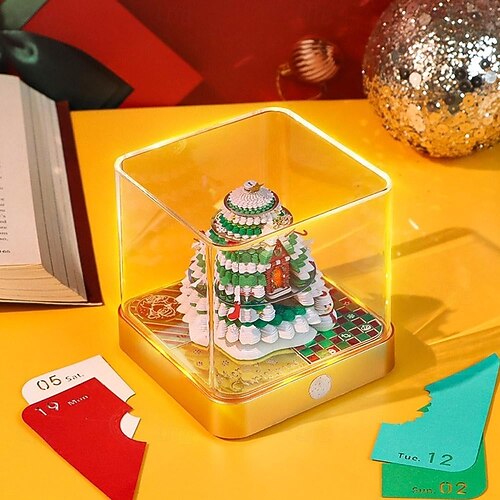 Calendrier 3D Sapin De Noël 2026 - Bloc Notes Lumineux, Décoratif Avec Housse Acrylique