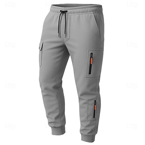  Men's Tactics Sweatpants Joggers Trousers Drawstring Pocket Elastic Waist Plain Comfort Sports Outdoor Daily Fashion Casual Black White Micro-elastic
